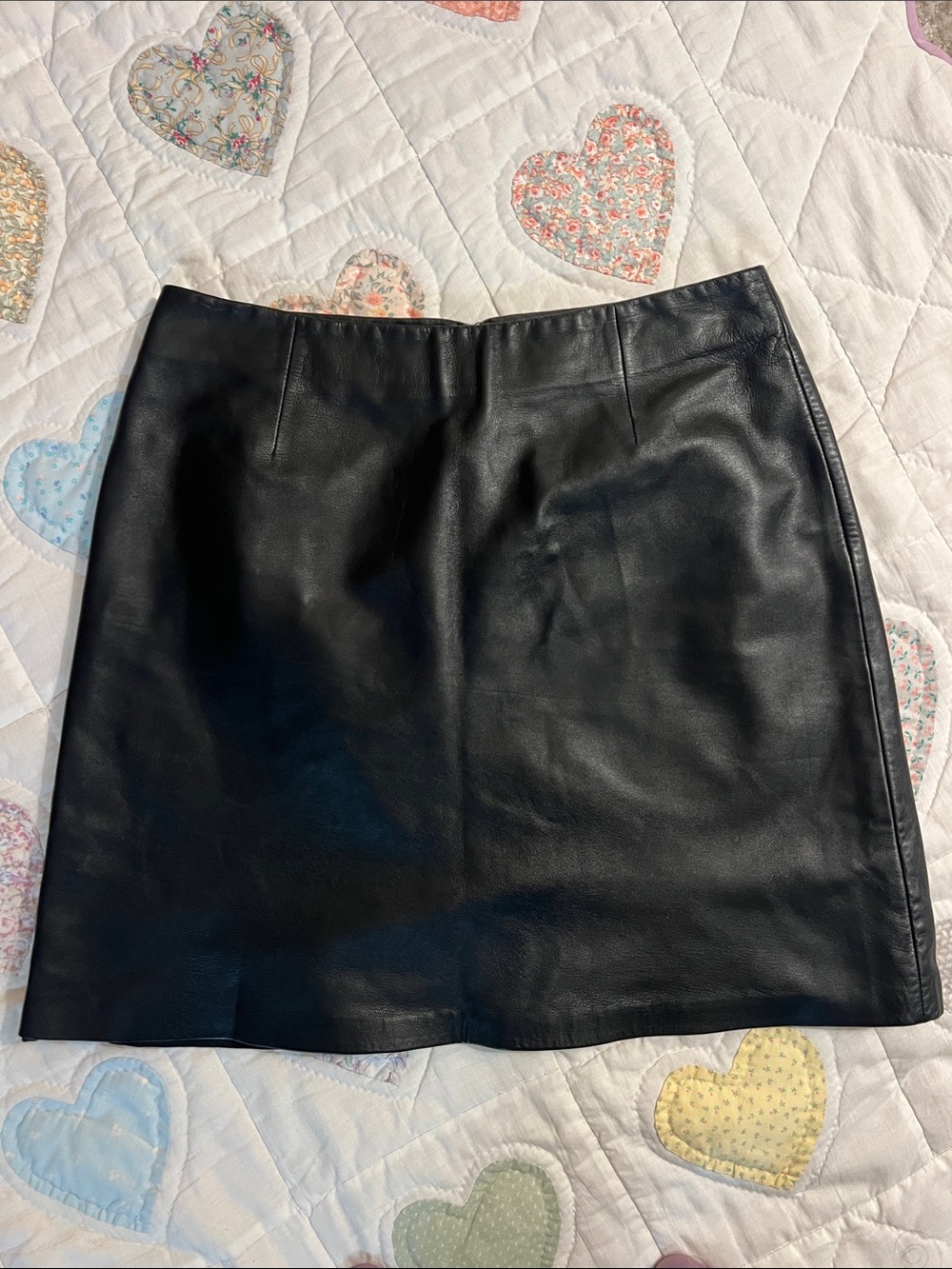 Cache Leather Vintage Y2K Black Mini Skirt Size 2 Back Zipper